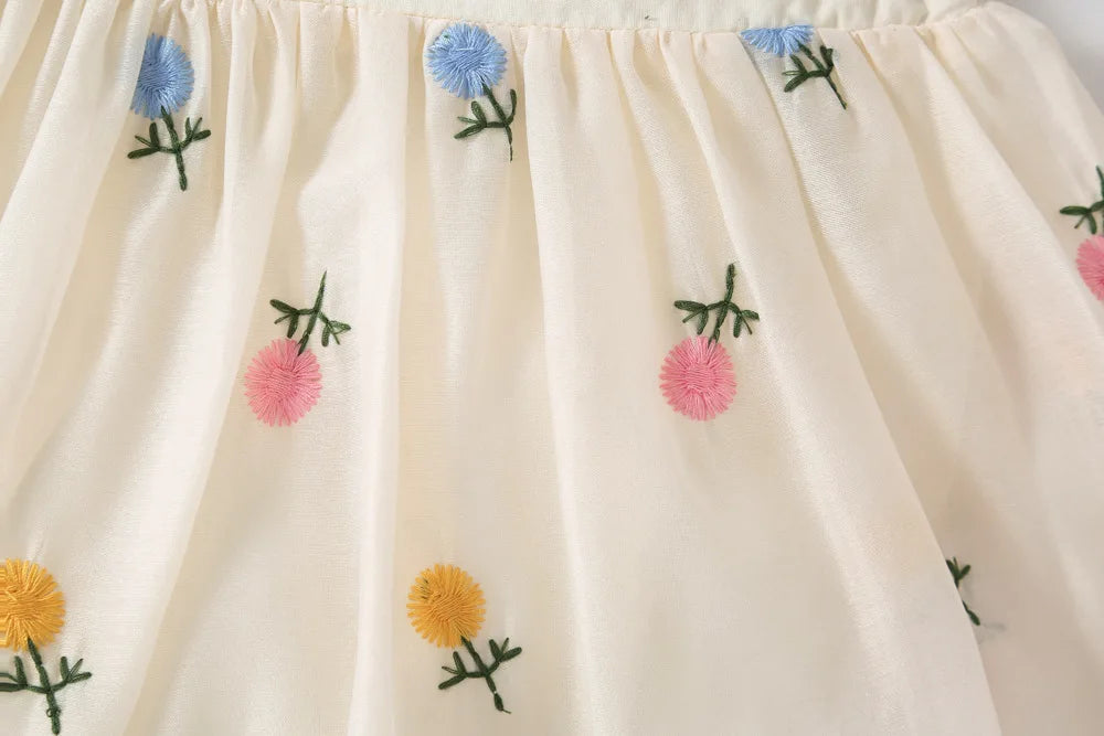 Elegant Embroidered Baby Girls Romper with Hairband