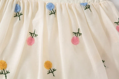 Elegant Embroidered Baby Girls Romper with Hairband
