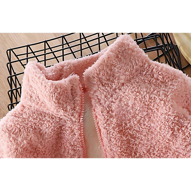 Fuzzy Bear Warm Fleece Jacket for girls by Ju Ju Jam – the perfect blend of warmth and cuteness.