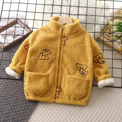 Snug Bear Girls and Boys Fleece Jacket from Ju Ju Jam – the ultimate cozy jacket for warmth and cuteness combined.