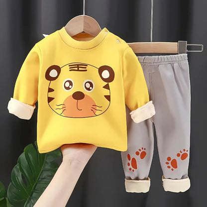 Little Tiger Fleece Set for Boys and Girls by Ju Ju Jam - Soft and Warm Toddler Clothing