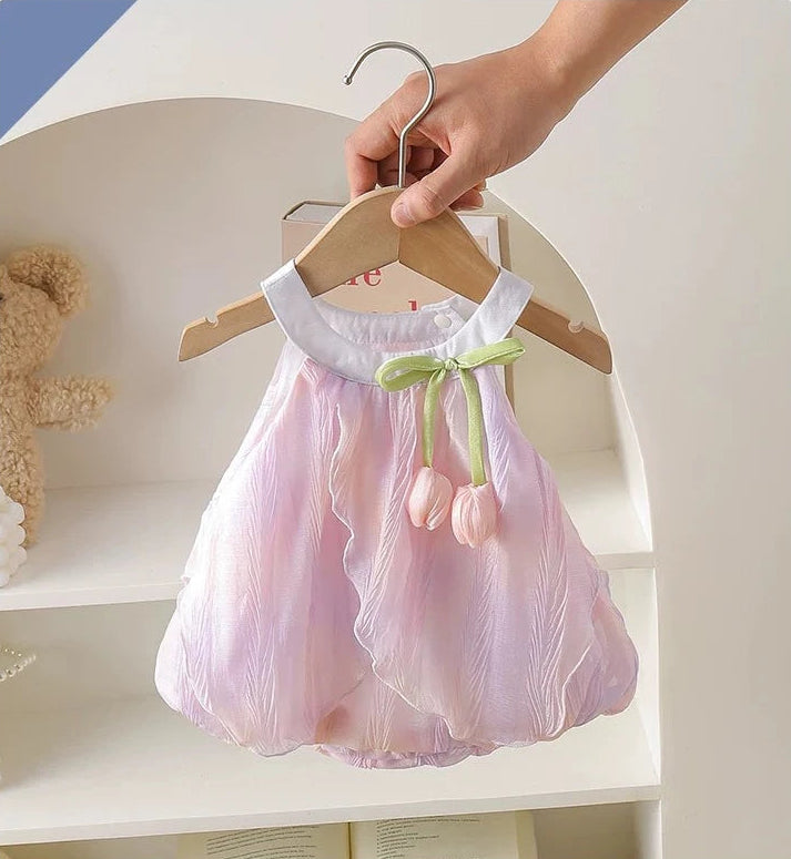 Colourful Ombre Baby Girls Tulip Romper Dress
