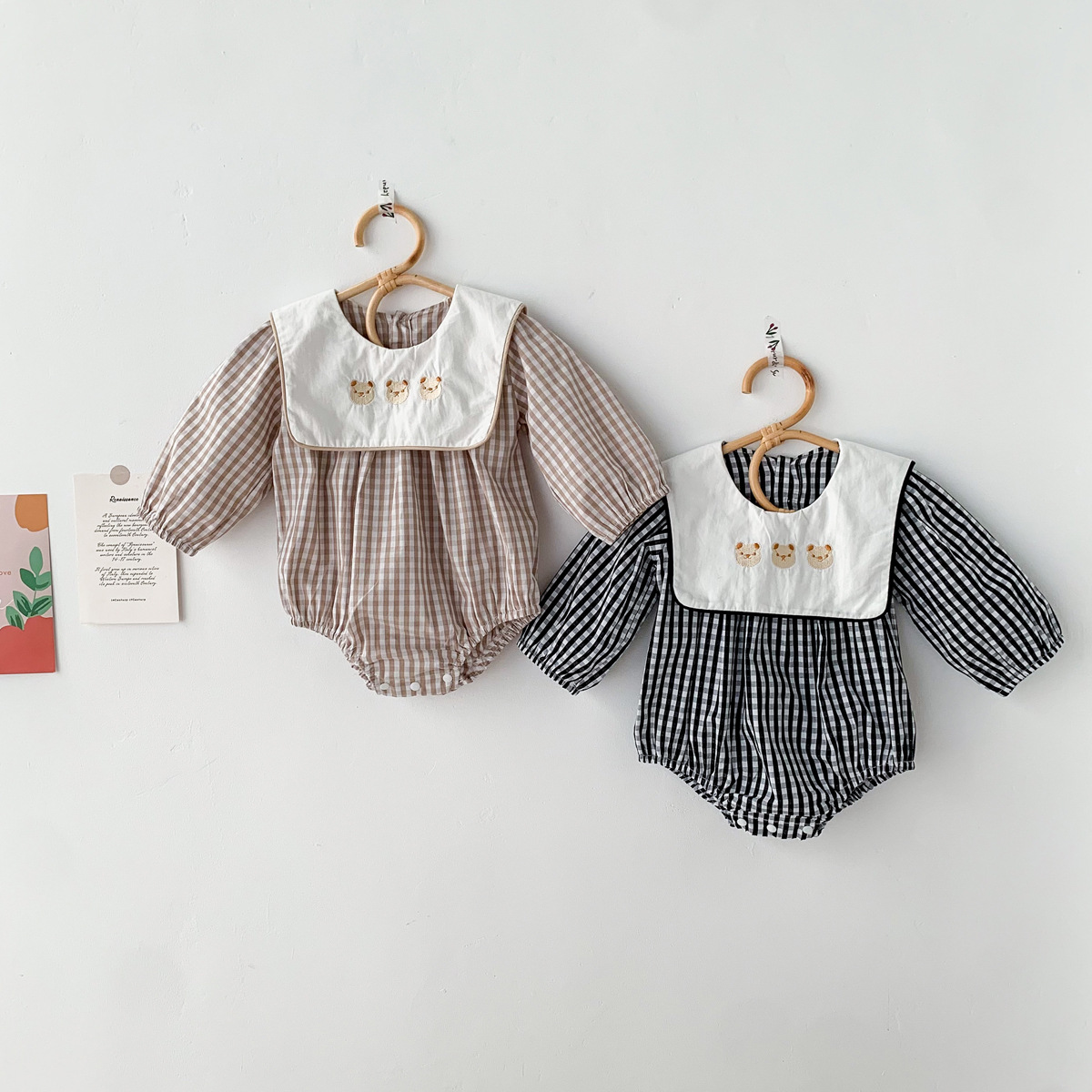 Vintage-inspired Baby Romper in Plaid Pattern