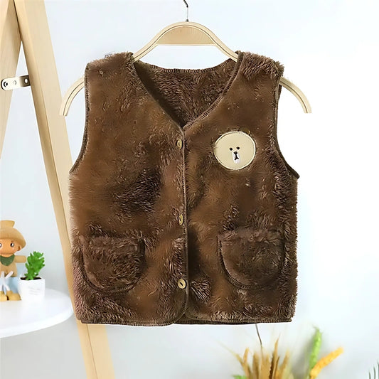 Warm Cozy Fleece Vest by Ju Ju Jam β soft, comfortable, and perfect for keeping kids warm during cooler weather.
