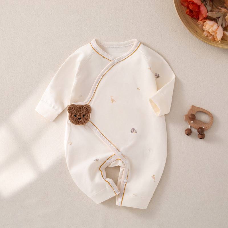 Newborn Side Closure Romper with Bear Design - Ju Ju Jam