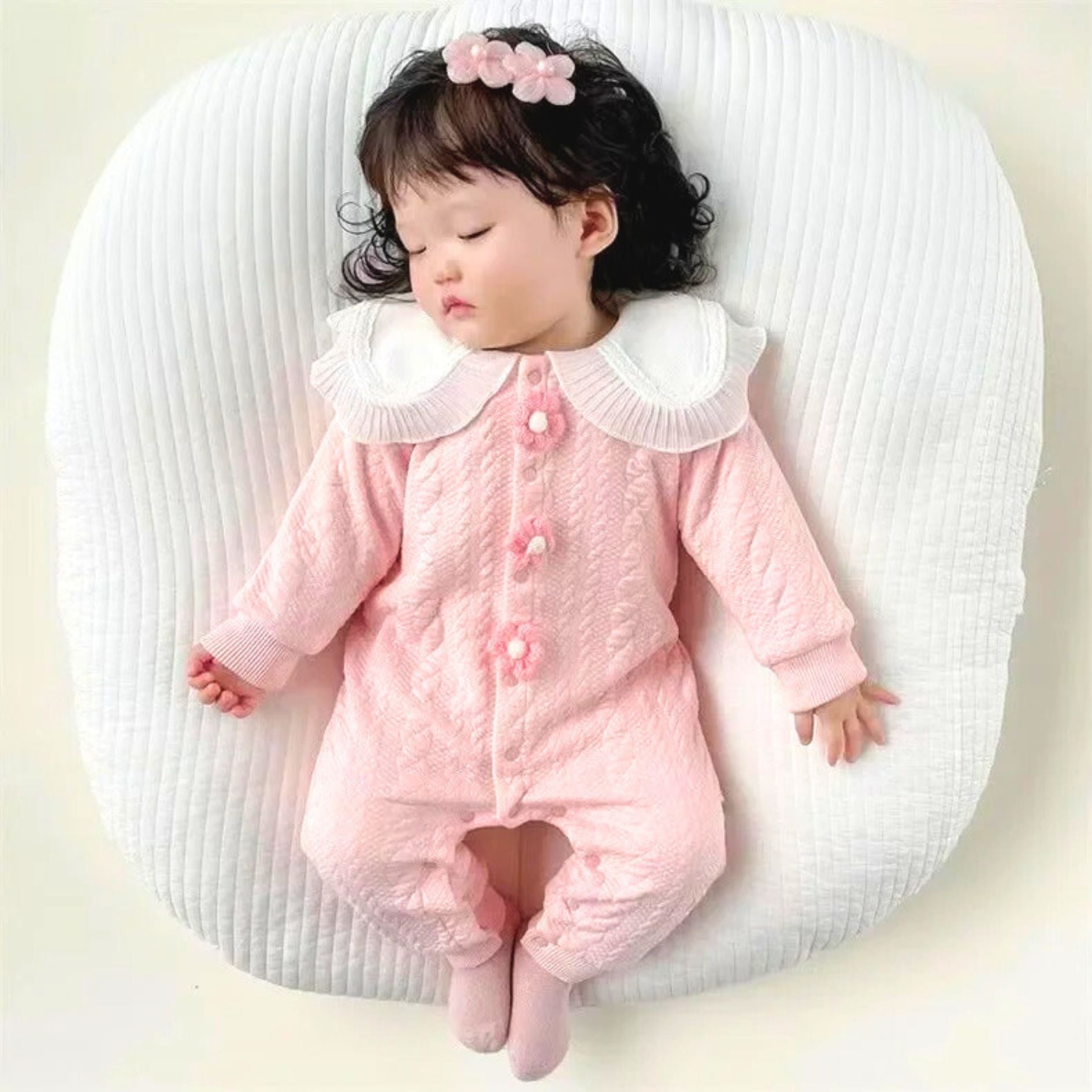 Soft and cozy romper for baby girls, designed for comfort and style, available at Ju Ju Jam.