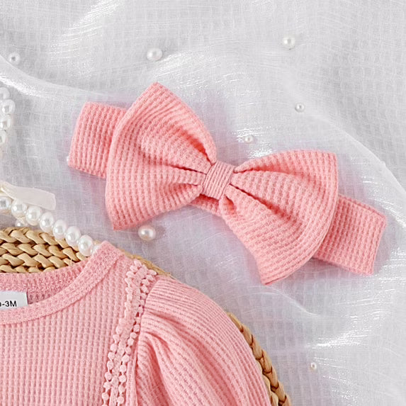 Luna Rose Baby Girls Romper with Headband & Socks
