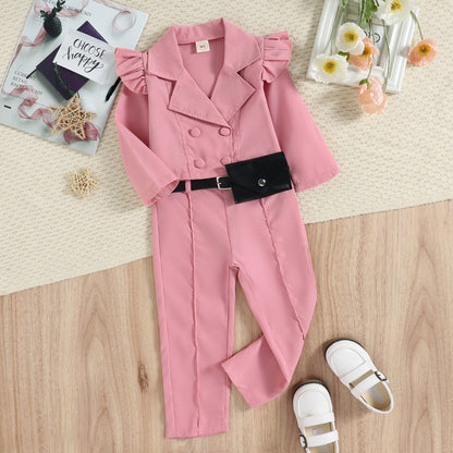 Adorable Ju Ju Jam Overcoat Styled Shirt and Pant Set for Children