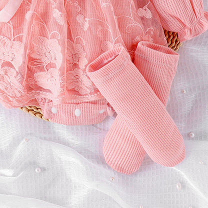 Luna Rose Baby Girls Romper with Headband & Socks