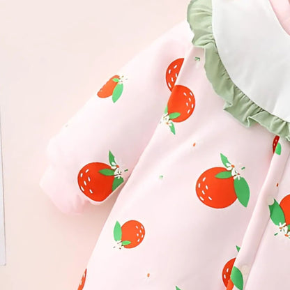 Designer Veggie Fun Baby Romper by Ju Ju Jam – A cute and colorful outfit with fun vegetable prints, perfect for baby girls.