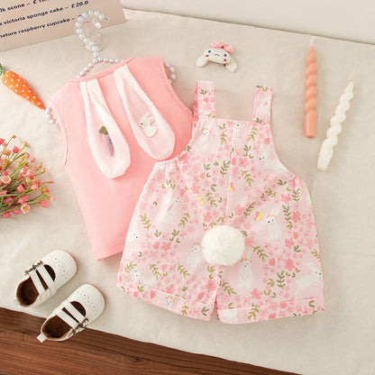 Bunny Hat & Tail Dunagree Girls Set