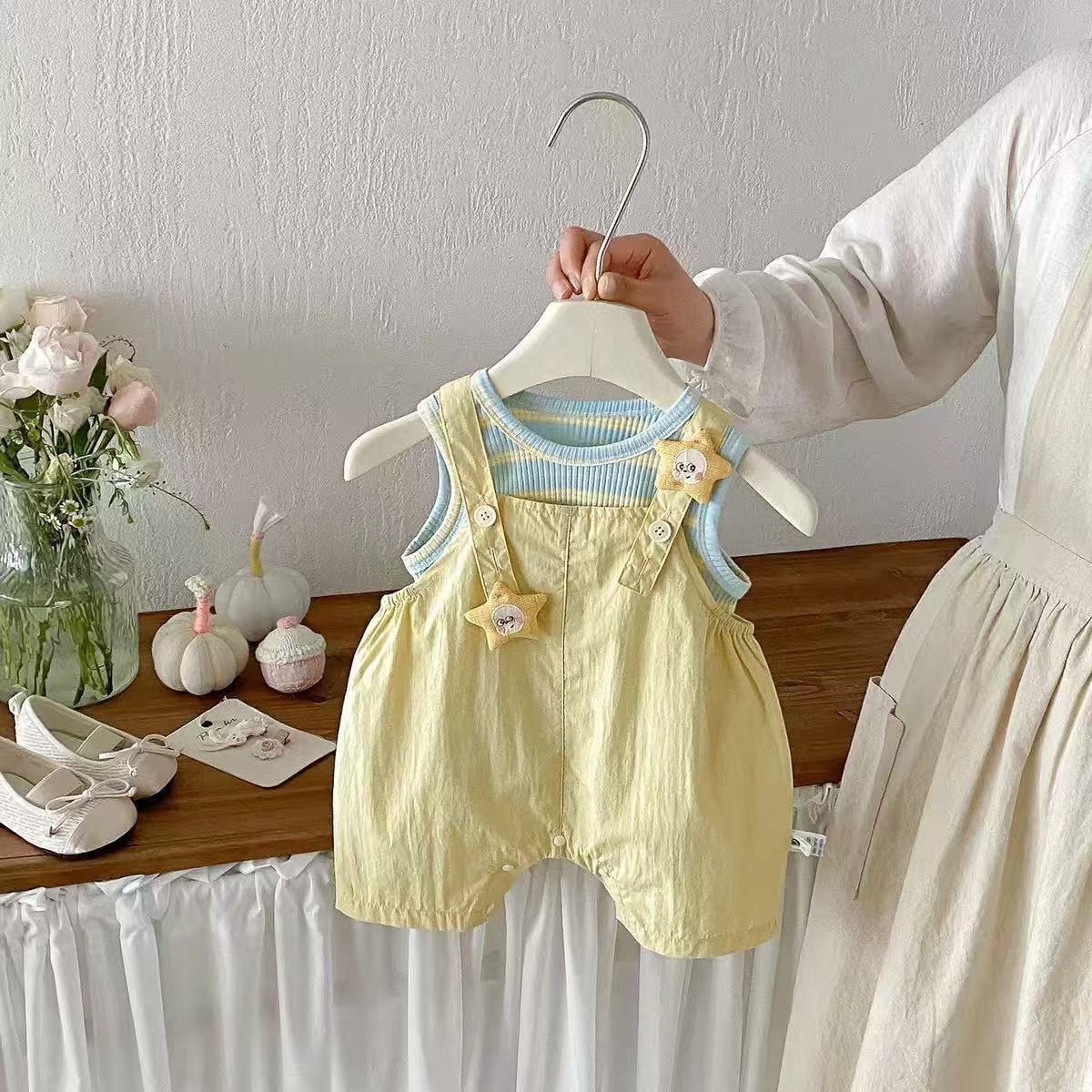 Star Striped Baby Boys Girls Unisex Romper Set