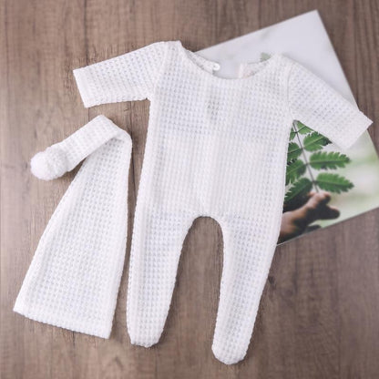 Newborn Baby Photoshoot Jumpsuit with Hat