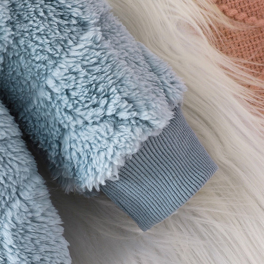 Snuggle Heart Hooded Baby Boys Girls Romper with Front Zip