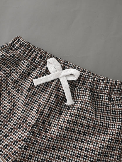Checkered Baby Boys Party Outfit with Bow