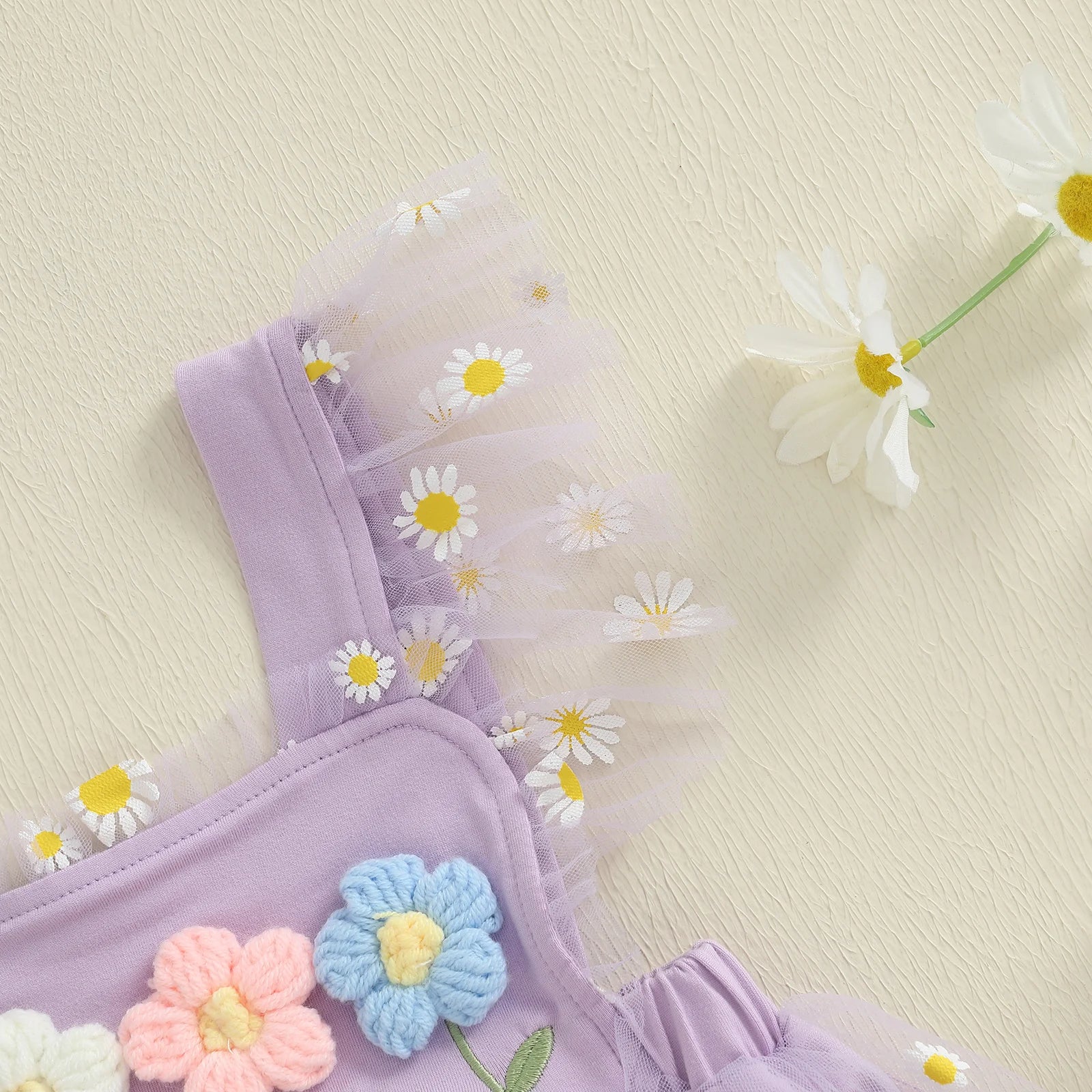 Cute baby girls purple romper dress with frills – Ju Ju Jam kids wear