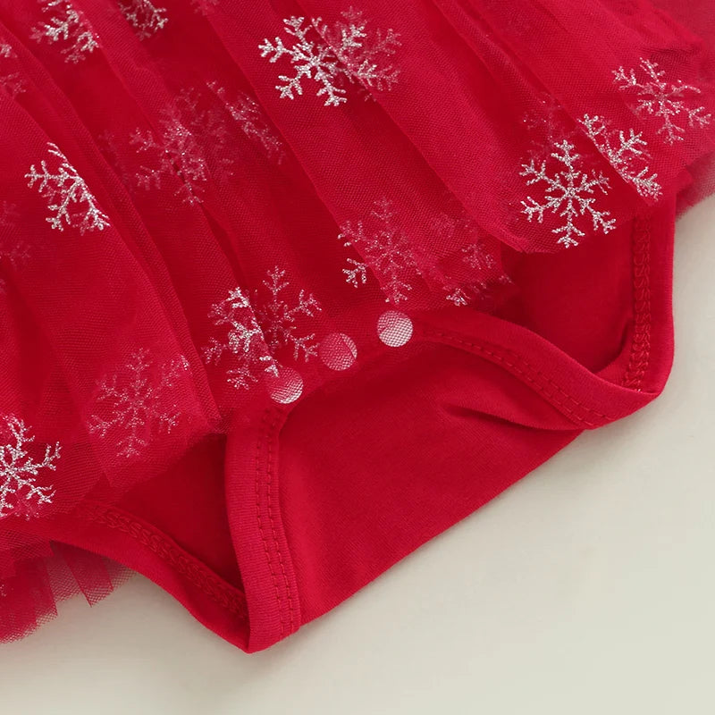 Ju Ju Jam Merry Christmas baby girls dress with bow, the perfect outfit for celebrating the holiday season.