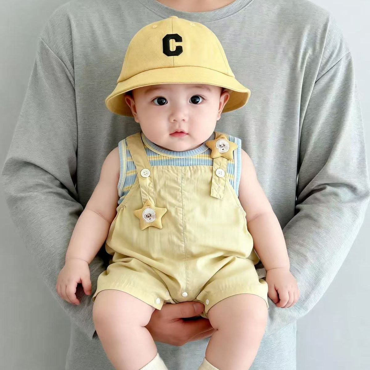 Star Striped Baby Boys Girls Unisex Romper Set