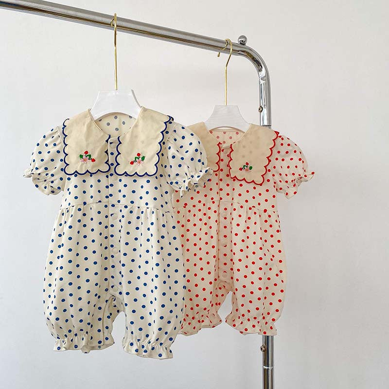 Stylish Polka Dotted Romper for Little Ones