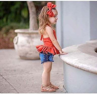 Girls Halter Neck Top with Shorts and Bow by Ju Ju Jam - Perfect for Summer Days