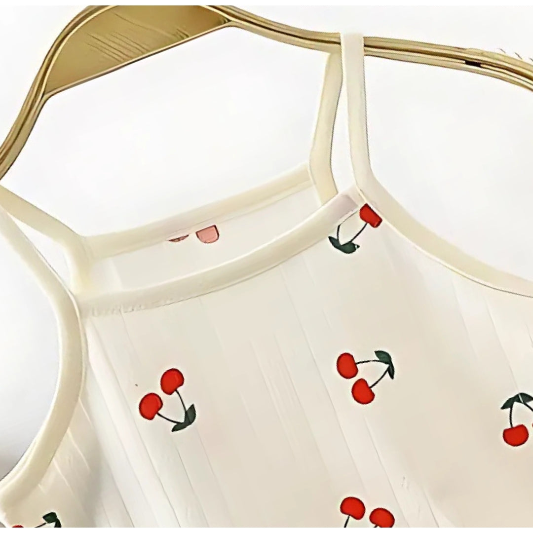 Girls' Cherry Sweet Lounge Wear Set by Ju Ju Jam, perfect for lounging in style with a cute cherry design.