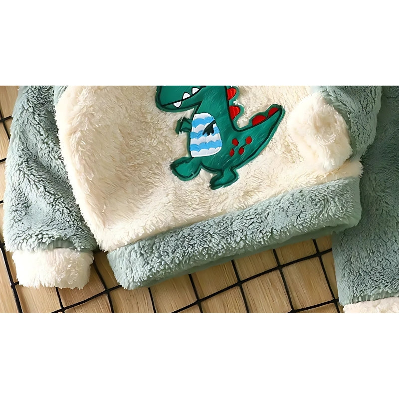 Adorable Cozy Dino Plush Set for kids, designed with a soft fabric and charming dino theme at Ju Ju Jam.