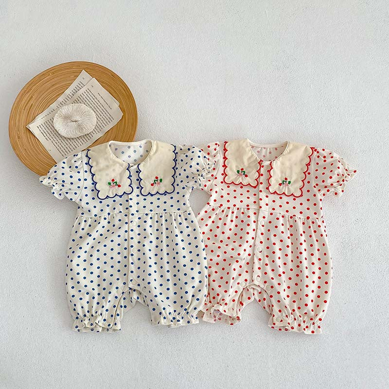 Cute Kids' Polka Dotted Romper by Ju Ju Jam