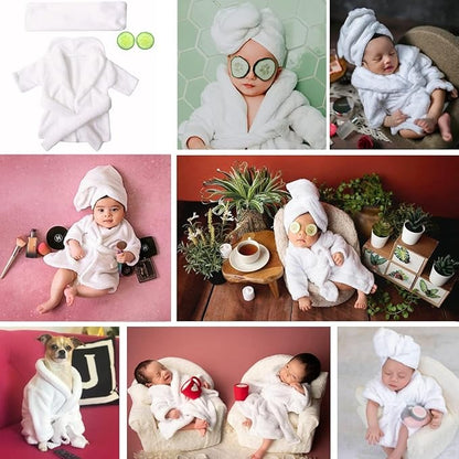 Little Luxe Baby Boys Girls Bath Robe with Head Towel