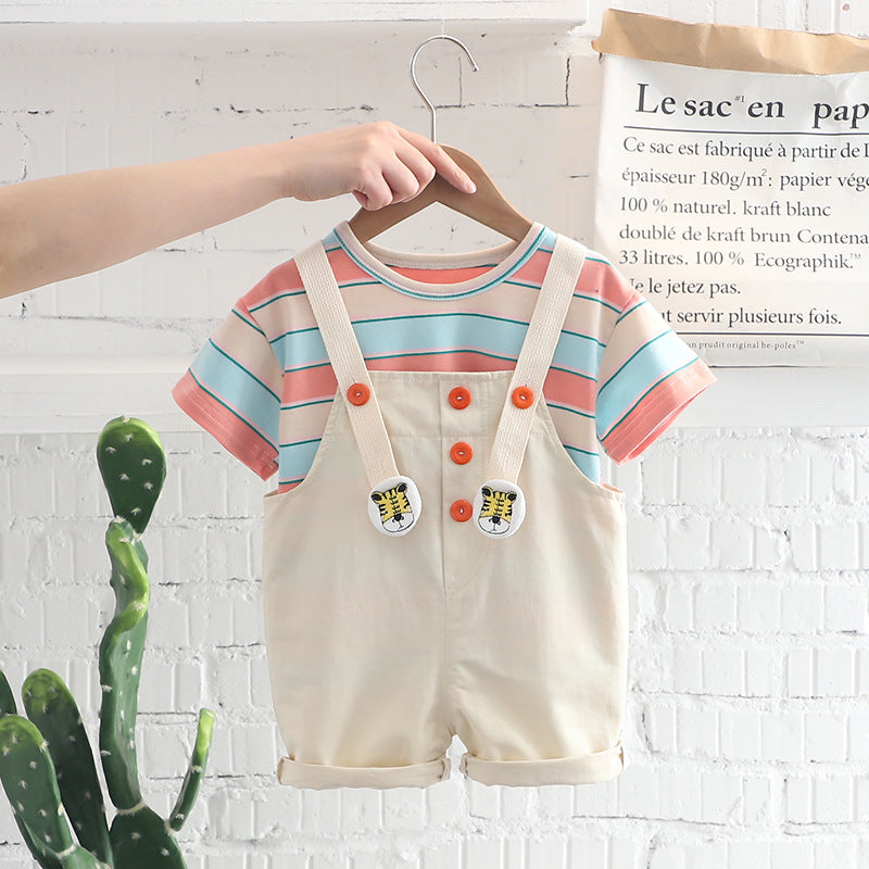 Ju Ju Jam Kids Fashion: Striped Dungaree Set