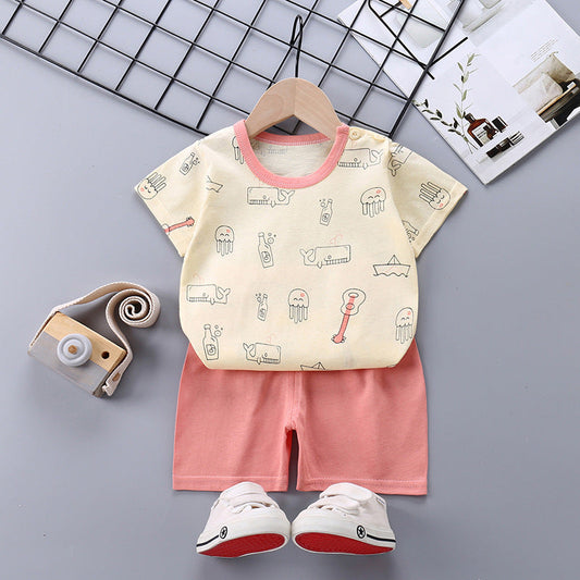 Adorable Relax T-shirt and Bottom Set by Ju Ju Jam: Perfect for Little Chillers