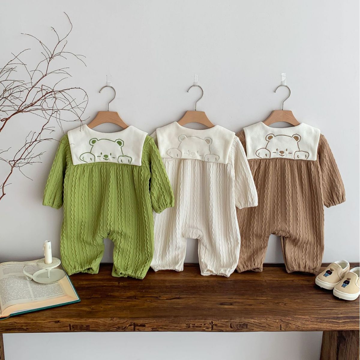 Back Neck Embroidered Onesies in Soft Fabric - Ju Ju Jam