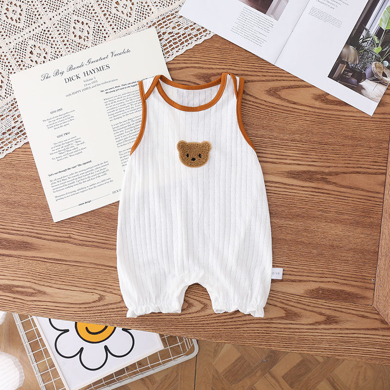Adorable Sleeveless Bear Romper by Ju Ju Jam: Perfect for Sunny Days