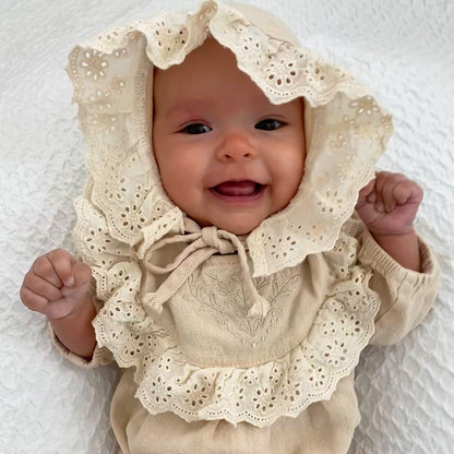 Flora Grace Baby Girls Romper with Matching Hat