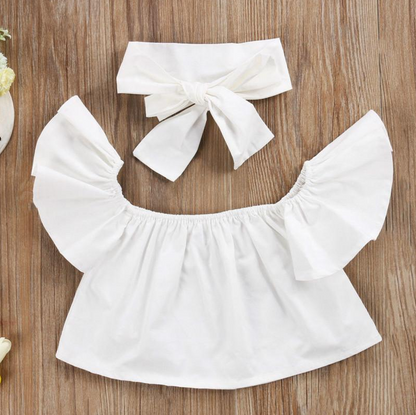 Ju Ju Jam Kids Collection: White Top and Jeans Set (3 Piece) for Stylish Kiddos