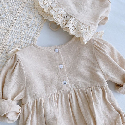 Flora Grace Baby Girls Romper with Matching Hat