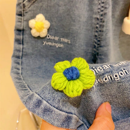 Colourful 3D Flowers Girls Jeans