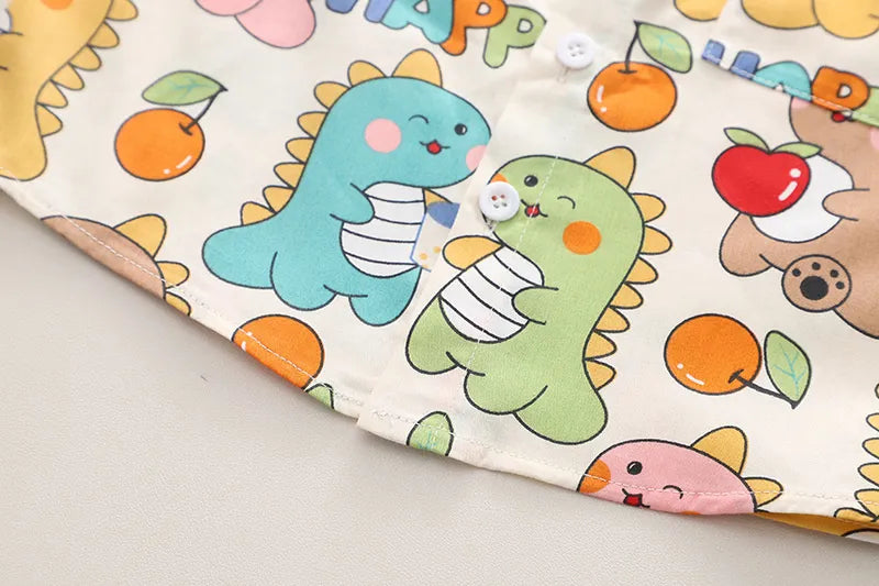 Colorful Dino Print Outfit for Boys by Ju Ju Jam