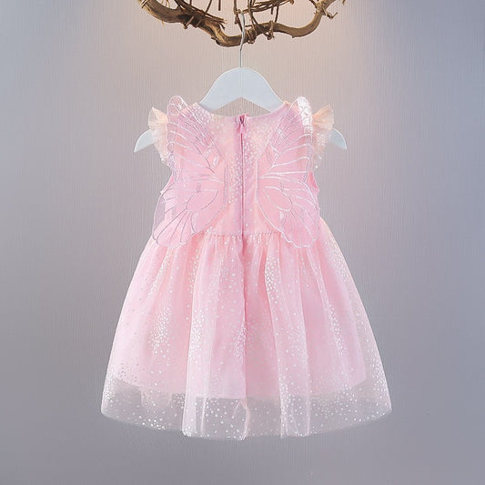 Baby girl wearing Angel Wings Lovely Dress by Ju Ju Jam

