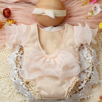 Ju Ju Jam baby girl lace romper set perfect for photoshoots and special occasions

