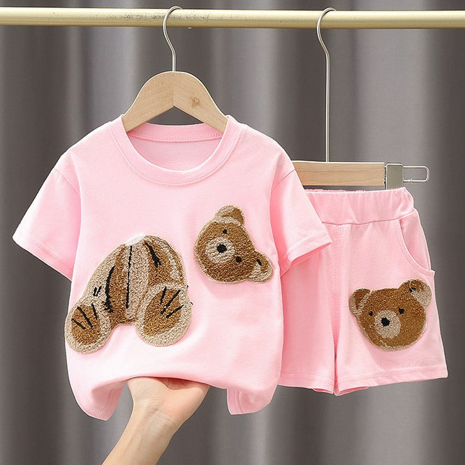 Ju Ju Jam Baby Bear Boys Co-ord Set – Adorable two-piece outfit featuring a cute bear-themed top and matching shorts for boys.