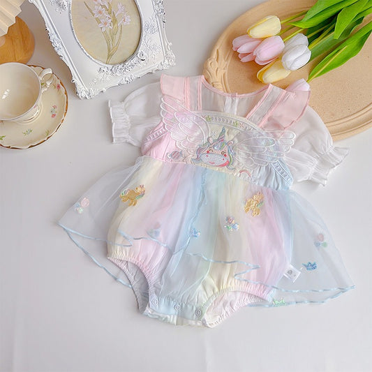Baby in Baby Girl Princess Romper by Ju Ju Jam – elegant outfit for little princesses

