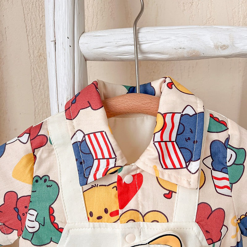 Ju Ju Jam Baby Jurassic Joy Romper featuring playful Jurassic-era design

