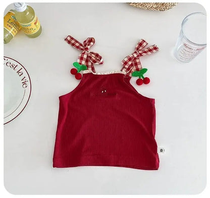 Scarlett Cherry Two Piece Baby Girls Romper Set