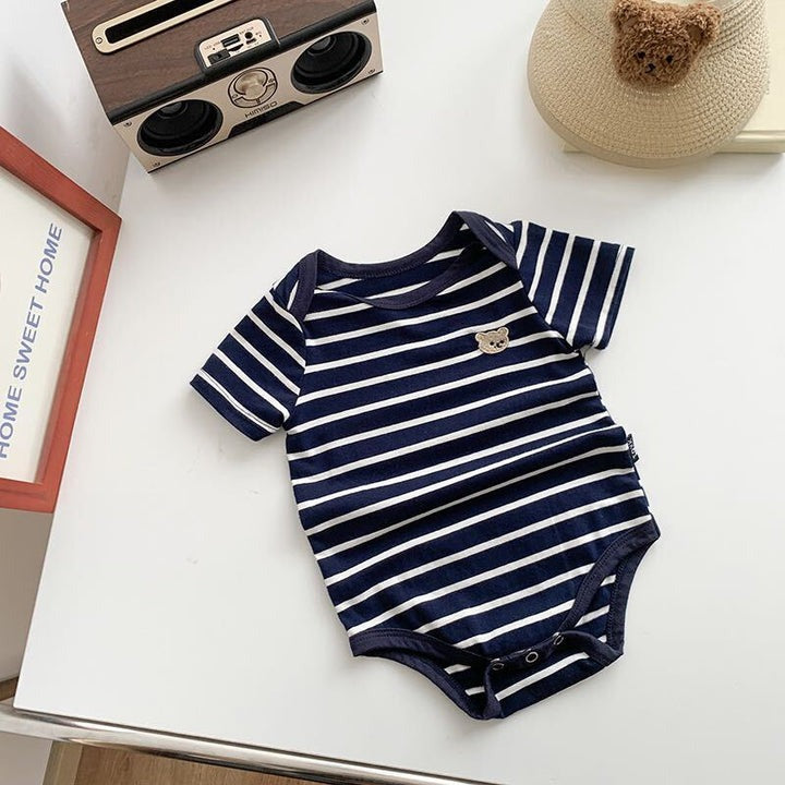 Ju Ju Jam unisex baby romper with cute bear design and stripes

