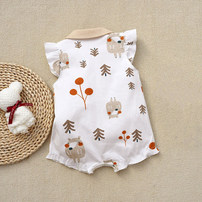Ju Ju Jam baby girl romper with bear charm detail – collared design for a sweet and stylish look.

