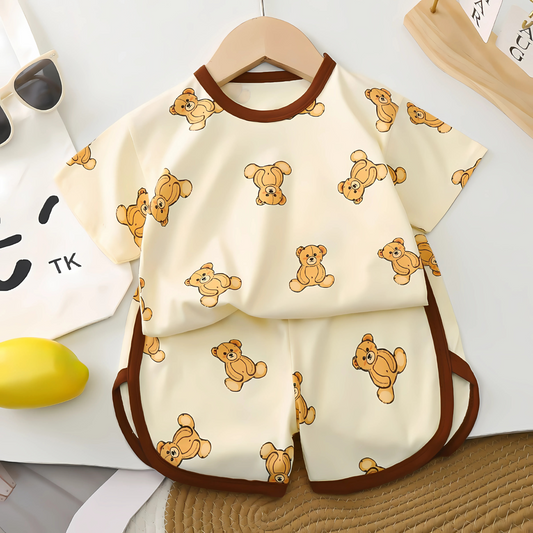 Bear Hug baby girls clothing set with cute bear print β Ju Ju Jam