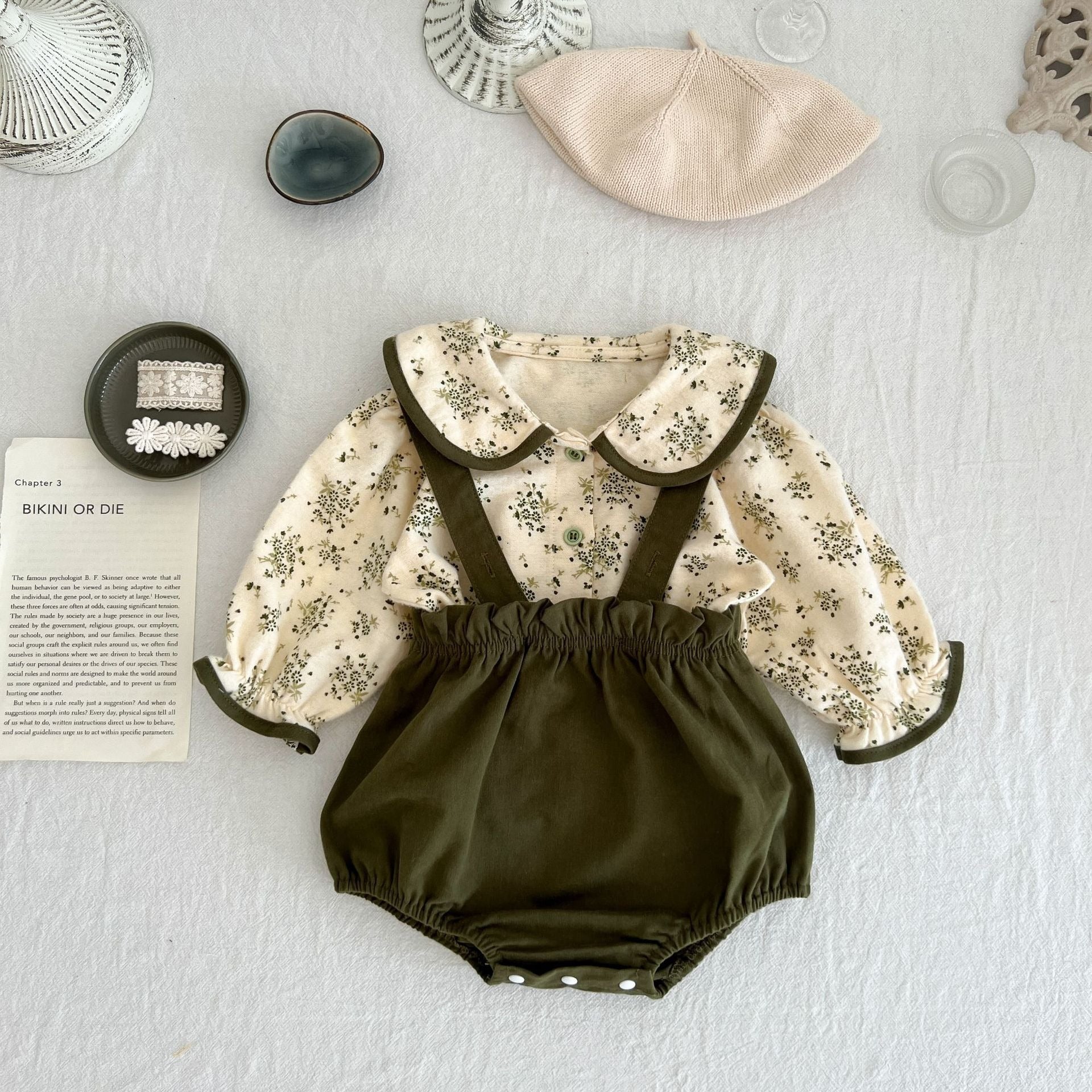 Cute two-piece baby girl romper – Bella set by Ju Ju Jam for stylish everyday wear.