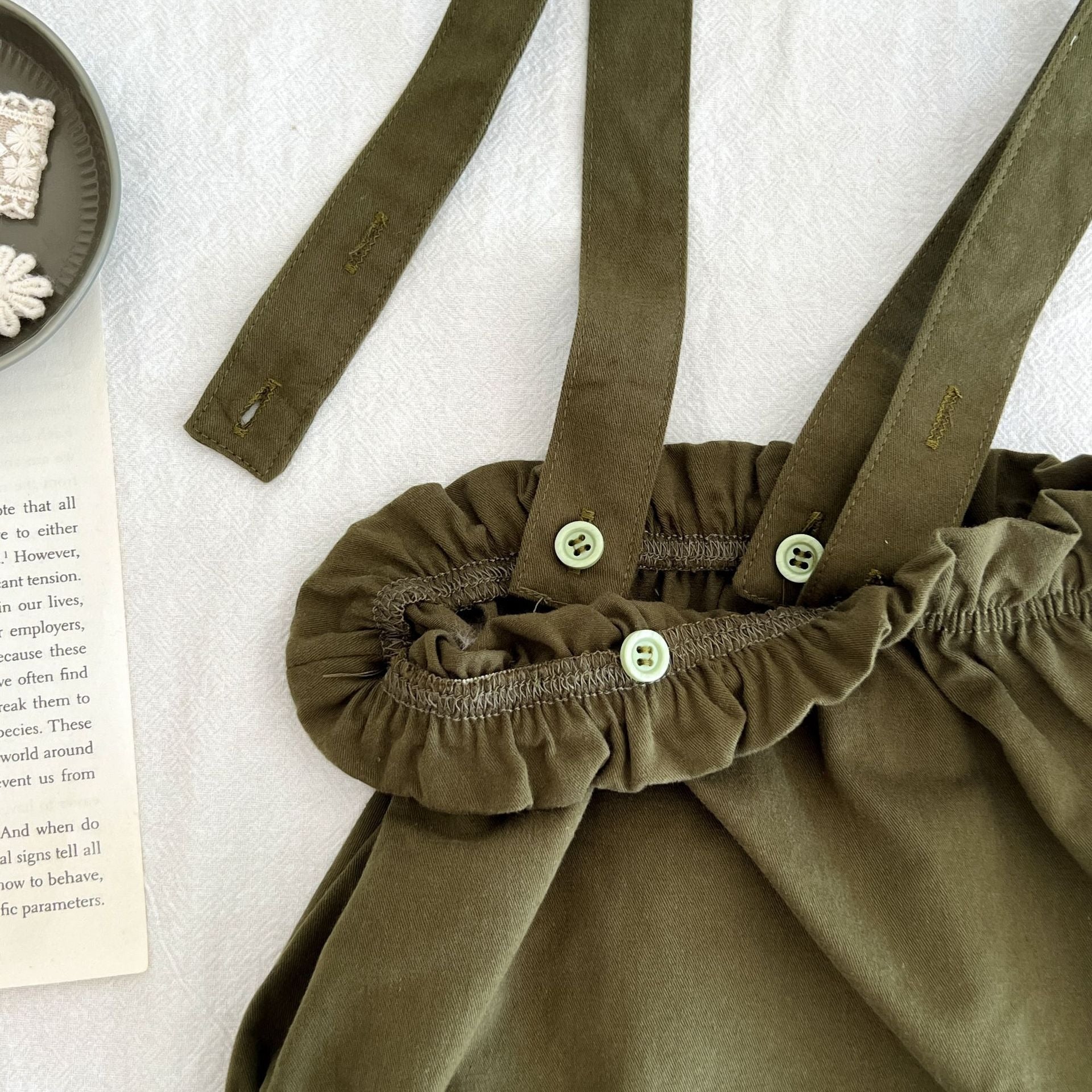 Two-piece romper for baby girls – Bella set by Ju Ju Jam with charming detailing.