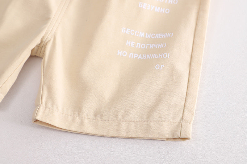 Ju Ju Jam black and red striped T-shirt with coordinating shorts for boys