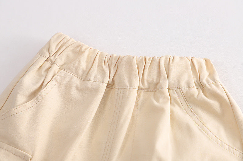 Charming boys' set with striped T-shirt and shorts in black and red from Ju Ju Jam